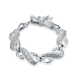 S925 Sterling Silver 8" Chain Bracelet Women's Wedding Jewelry