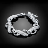 S925 Sterling Silver 8" Chain Bracelet Women's Wedding Jewelry