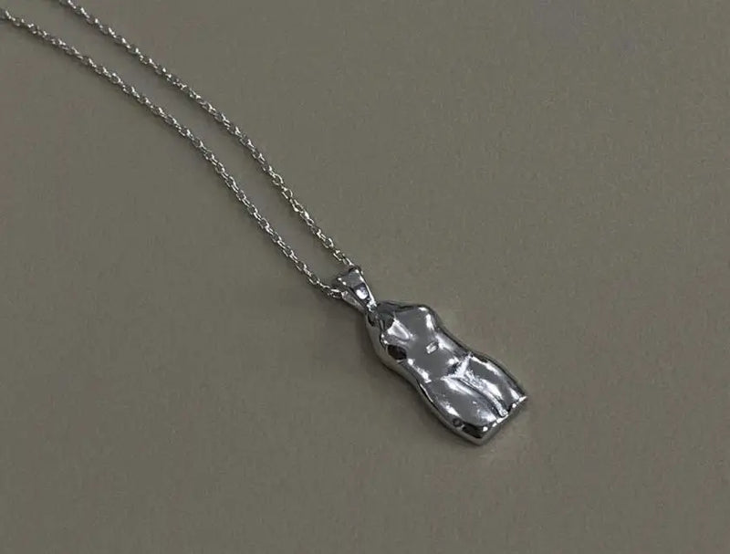 S925 Abstract Body Necklace Minimalist Pendant