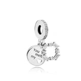 S925 Sparkling Pave Double Circle Pendant Dangle Charm