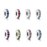 S925 Silver CZ Beads Bracelet DIY Charm Pendant