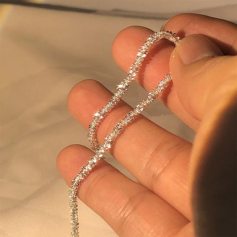 S925 Silver Bracelet 8in 1.5mm Women Wedding Gift Jewelry