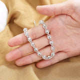 S925 Hollow Ball Chain Bracelet 8 Inches Women Jewelry