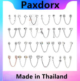 S925 Silver Butterfly Flower Crown Safety Chain Charm Beads For Pandora Bracelet