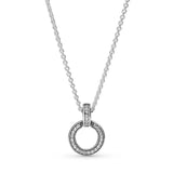 Sterling Silver Circle Necklace Original Pando Charm Pendant Jewelry