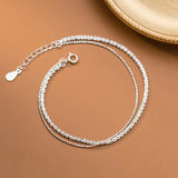 925 Silver Double Layer Gypsophila Bracelet Sparkling Flashing Chain