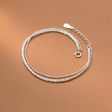 925 Silver Double Layer Gypsophila Bracelet Sparkling Flashing Chain