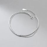 925 Silver Double Layer Gypsophila Bracelet Sparkling Flashing Chain