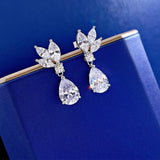 Personalized Flower Zircon Earrings, S925 Sterling Silver