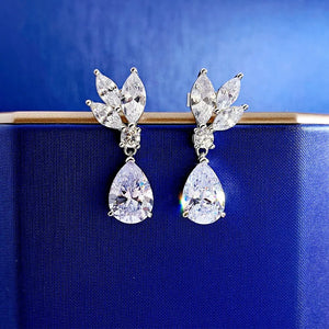 Personalized Flower Zircon Earrings, S925 Sterling Silver