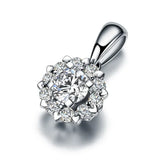 S925 Princess Snowflake Love Heart Pendant Necklace