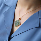 Gold-Plated Hetian Jade Chinese Knot Xiangyun Women's Ornament