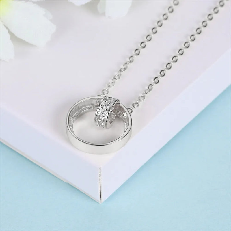 S925 Gold-plated Ring Pendant Clavicle Chain Necklace Jewelry