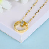 S925 Gold-plated Ring Pendant Clavicle Chain Necklace Jewelry