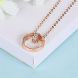 S925 Gold-plated Ring Pendant Clavicle Chain Necklace Jewelry