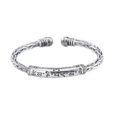 Retro Punk Woven Sterling Silver Bangles, Couple Jewelry Gift