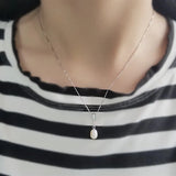 S925 Silver Zircon Pearl Pendant Clavicle Chain Women's Jewelry