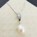 S925 Silver Zircon Pearl Pendant Clavicle Chain Women's Jewelry