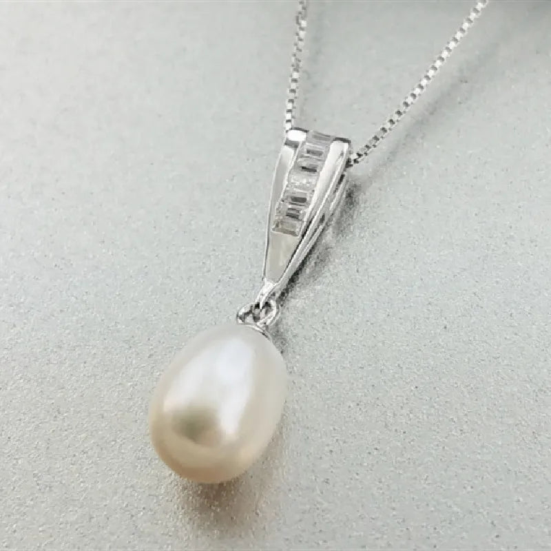 S925 Silver Zircon Pearl Pendant Clavicle Chain Women's Jewelry