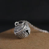 S925 Sterling Silver Necklace, Chinese Wind Bell Pendant