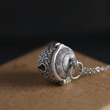 S925 Chinese Wind Bell Necklace, Spiral Pendant, Openable Built-in Accessories