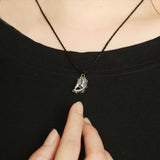 S925 Silver Tiger Mythical Beast Hollow Skeleton Pendant Necklace