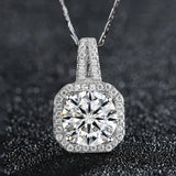 S925 Sterling Silver Crystal Zircon Pendant Necklace Lady Strap Jewelry