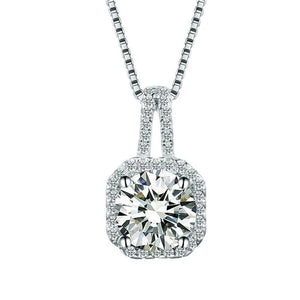 S925 Sterling Silver Crystal Zircon Pendant Necklace Lady Strap Jewelry