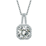 S925 Sterling Silver Crystal Zircon Pendant Necklace Lady Strap Jewelry
