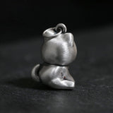Sterling Silver Dog Pendant Necklace Retro Style Jewelry