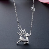 S925 Deer Pendant Clavicle Necklace Ladies Jewelry
