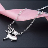 S925 Deer Pendant Clavicle Necklace Ladies Jewelry