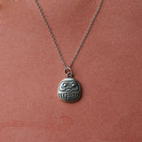 S925 Silver Necklace Retro Dharma Fortune Pendant Hollow Jewelry