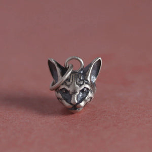 S925 Silver Kitten Head Cat Pendant Necklace Hand Strap Jewelry