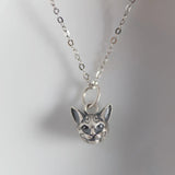 S925 Silver Kitten Head Cat Pendant Necklace Retro Cold Wind Jewelry