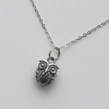 S925 Owl Retro Carved Clavicle Chain Necklace