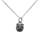 S925 Owl Carved Clavicle Chain Necklace Retro Sen Series Niche Jewelry