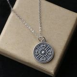 S925 Sterling Silver Necklace Chinese Style Seal Character Pendant Couple Style