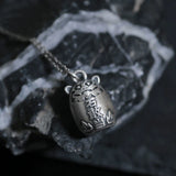 Sterling Silver Tiger Head Necklace Chinese Style Pendant