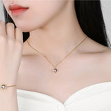 S925 Silver Pearl Asteroid Necklace & Bracelet Set Gift Jewelry