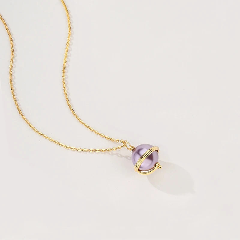 S925 Silver Pearl Asteroid Necklace & Bracelet Set Gift Jewelry