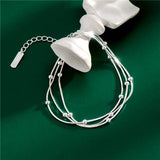 925 Silver Snake Bone Bead Bracelet for Women Wedding Jewelry