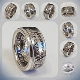 S925 Silver Vintage National Emblem Motto Ring For Men
