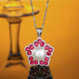 S925 Star Pearl Pendant Necklace Jewelry