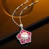 S925 Star Pearl Pendant Necklace Jewelry
