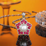 S925 Star Pearl Pendant Necklace Jewelry