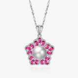 S925 Star Pearl Pendant Necklace Jewelry