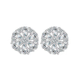 S925 Snowflake Zircon Earrings European American Engagement Jewelry