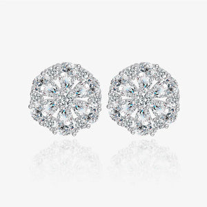 S925 Snowflake Zircon Earrings European American Engagement Jewelry