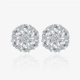 S925 Snowflake Zircon Earrings European American Engagement Jewelry